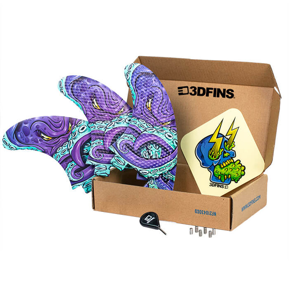 3D Fins - All Rounder Thruster - Medium - Kracken (FCS1/FCS2/Futures) Surfboard Fins 3D Fins FCS2