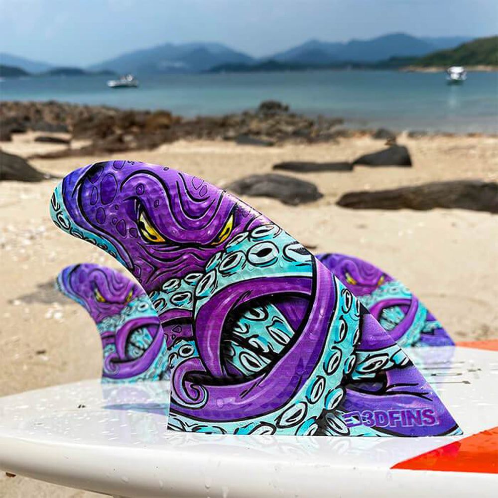 3D Fins - All Rounder Thruster - Medium - Kracken (FCS1/FCS2/Futures) Surfboard Fins 3D Fins