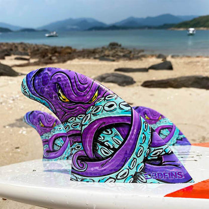 3D Fins - All Rounder Thruster - Medium - Kracken (FCS1/FCS2/Futures) Surfboard Fins 3D Fins