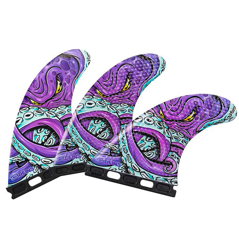 3D Fins - All Rounder Thruster - Medium - Kracken (FCS1/FCS2/Futures) Surfboard Fins 3D Fins