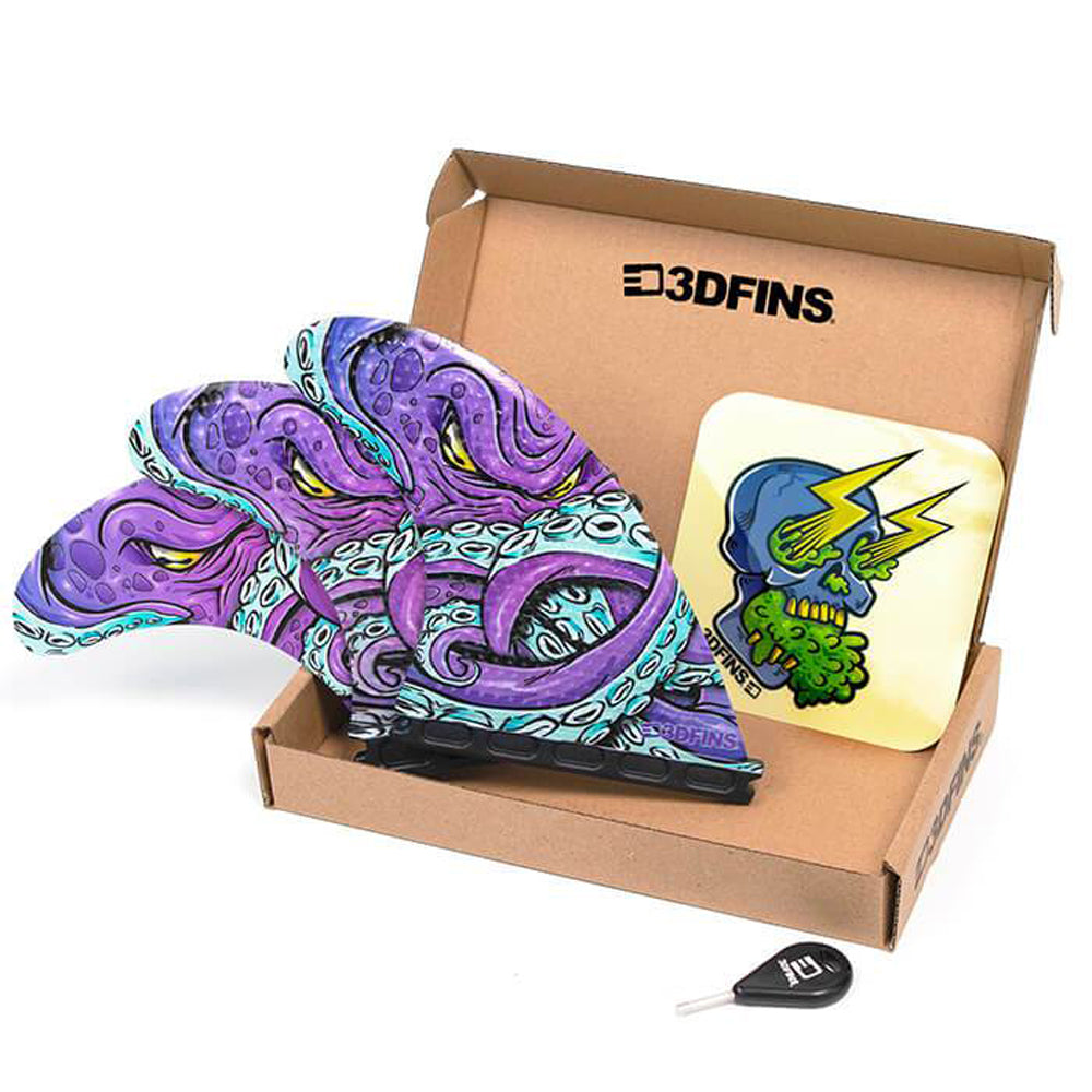 3D Fins - All Rounder Thruster - Medium - Kracken (FCS1/FCS2/Futures) Surfboard Fins 3D Fins Futures