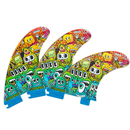 3D Fins - All Rounder Thruster - Medium - Monsters (FCS1/FCS2/Futures) Surfboard Fins 3D Fins FCS2