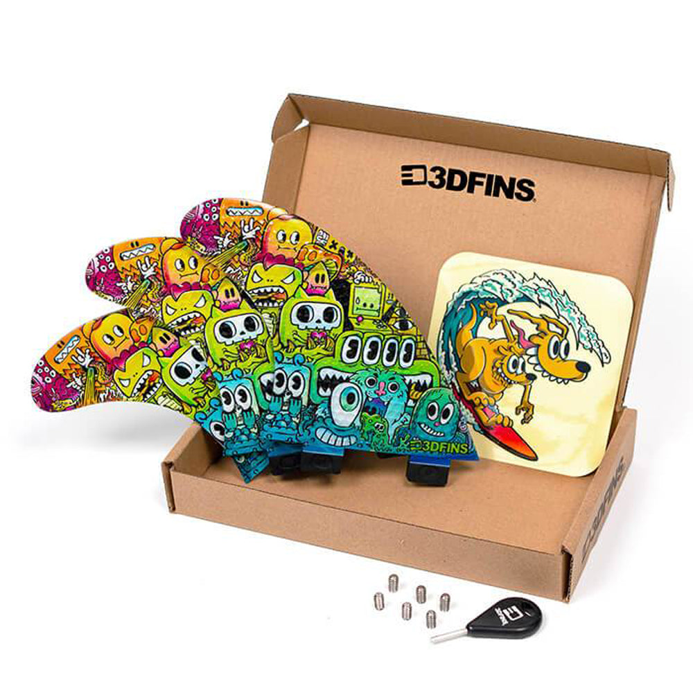 3D Fins - All Rounder Thruster - Medium - Monsters (FCS1/FCS2/Futures) Surfboard Fins 3D Fins FCS1