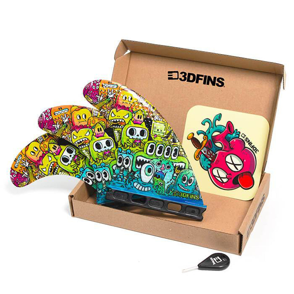 3D Fins - All Rounder Thruster - Medium - Monsters (FCS1/FCS2/Futures) Surfboard Fins 3D Fins Futures