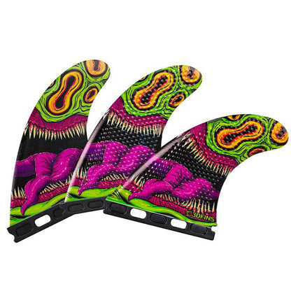 3D Fins - All Rounder Thruster - Medium - Mouthy (FCS1/FCS2/Futures) Surfboard Fins 3D Fins