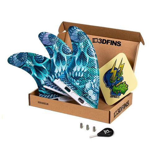 3D Fins Snake Pit FCS1 FCS2 Futures Thruster Surfboard Fins Set Large