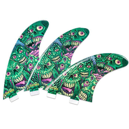 3D Fins - All Rounder Thruster - Large - Zombie Zone (FCS1/Futures) Surfboard Fins 3D Fins