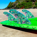 3D Fins Zombie Zone FCS1 FCS2 Futures Thruster Tri Fin Set Large