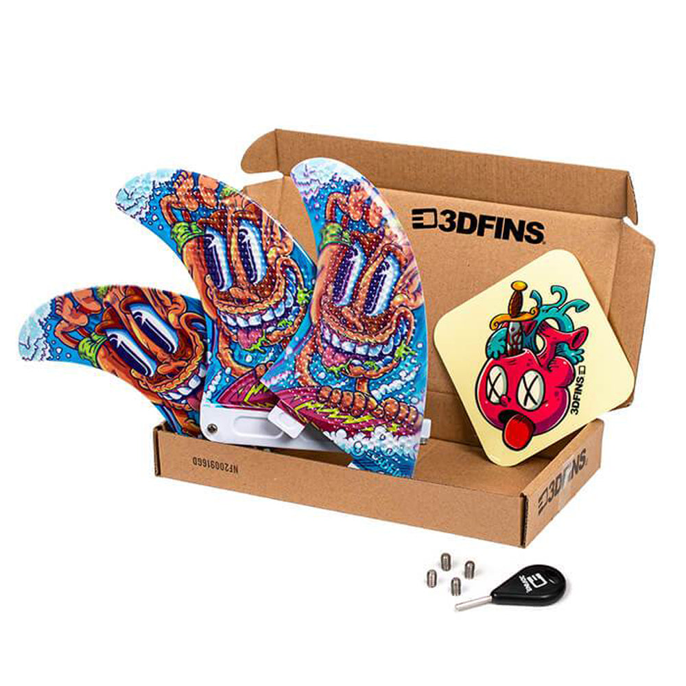 3D Fins - Thruster Surf/SUP - Hanging Ten (2+1) Surfboard Fins 3D Fins