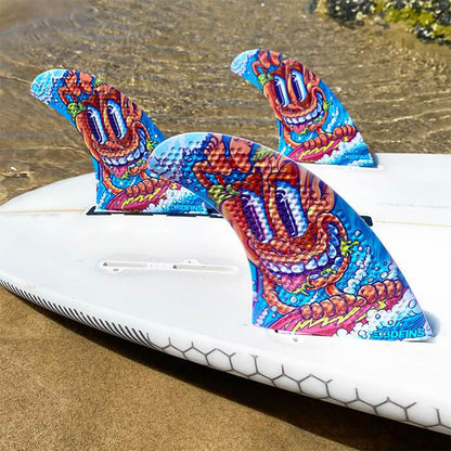 3D Fins - Thruster Surf/SUP - Hanging Ten (2+1) Surfboard Fins 3D Fins