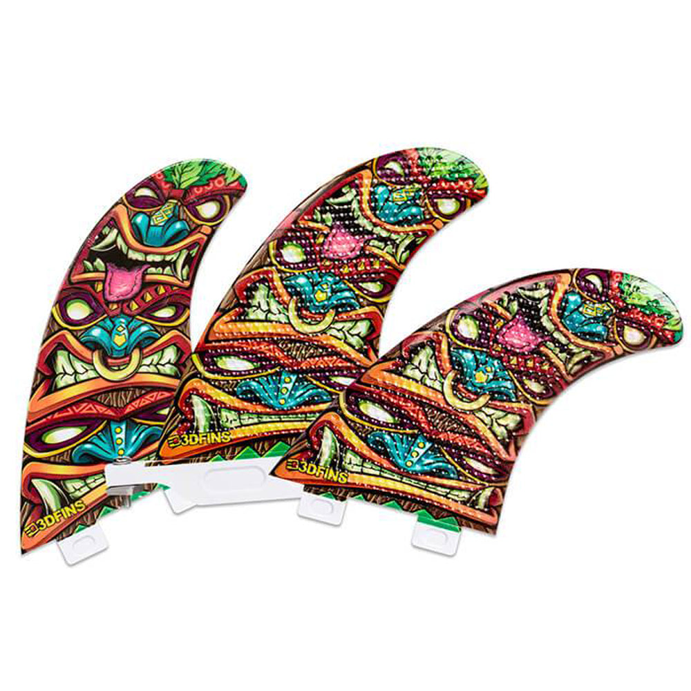 3D Fins - Thruster Surf/SUP - Tikitok (2+1) Surfboard Fins 3D Fins