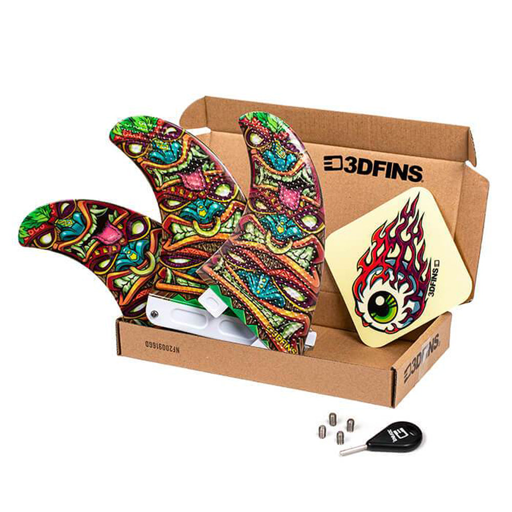 3D Fins - Thruster Surf/SUP - Tikitok (2+1) Surfboard Fins 3D Fins