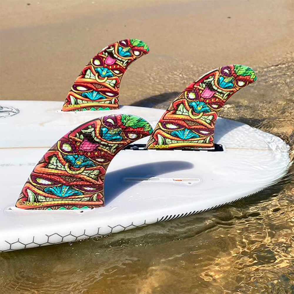 3D Fins - Thruster Surf/SUP - Tikitok (2+1) Surfboard Fins 3D Fins