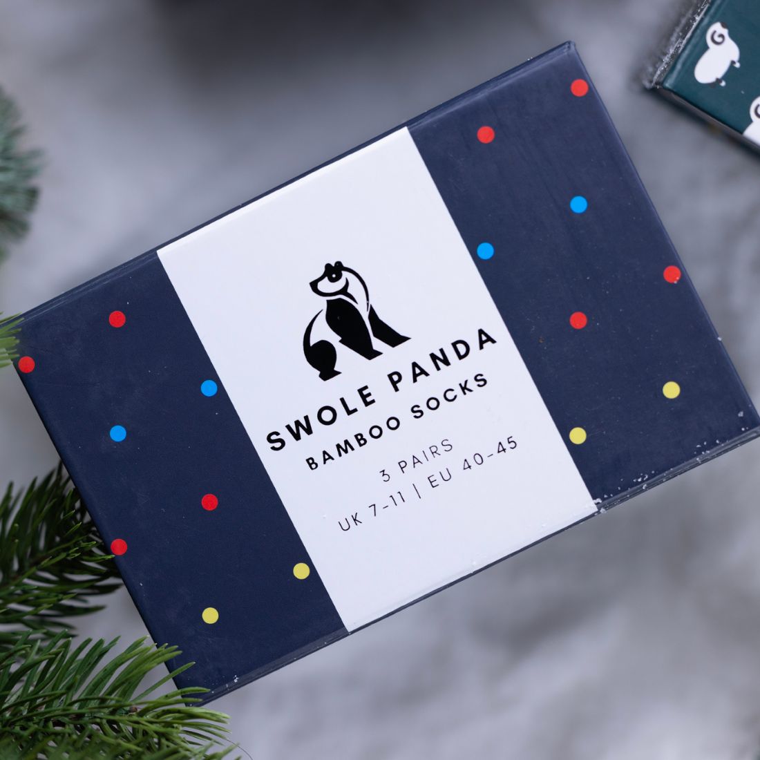 Multi Spot Sock Box - 3 Pairs of Bamboo Socks (His) Sock Gift Box Swole Panda
