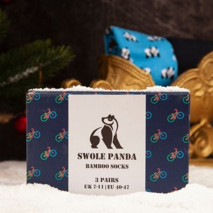 Bicycle Sock Box - 3 Pairs of Bamboo Socks (His) Sock Gift Box Swole Panda