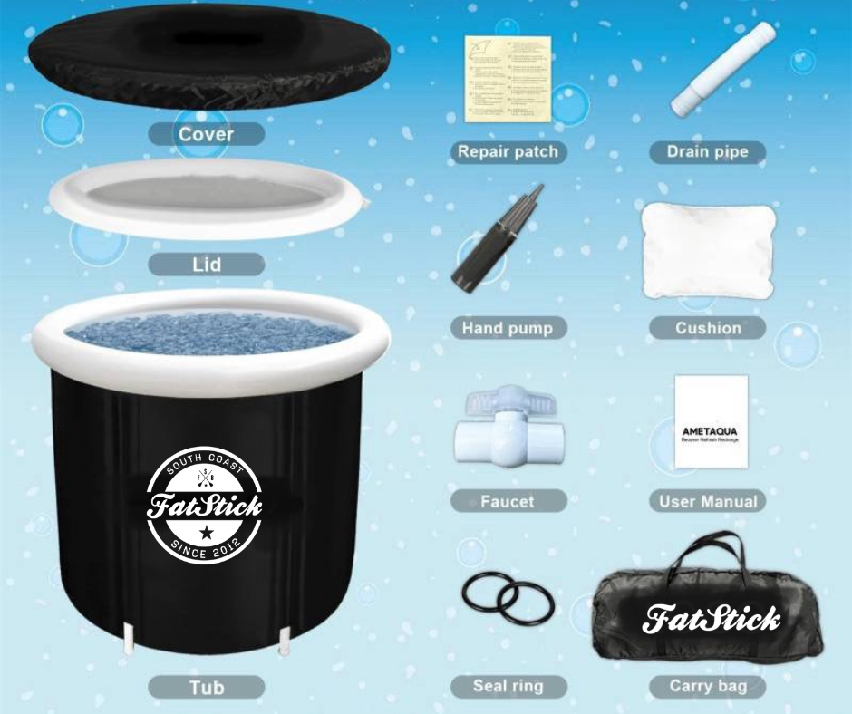 FatStick Recovery Ice Bath | Cold Water Therapy & Recovery Plunge Tub | Round/Oval Accessories/Bags FatStick Boards