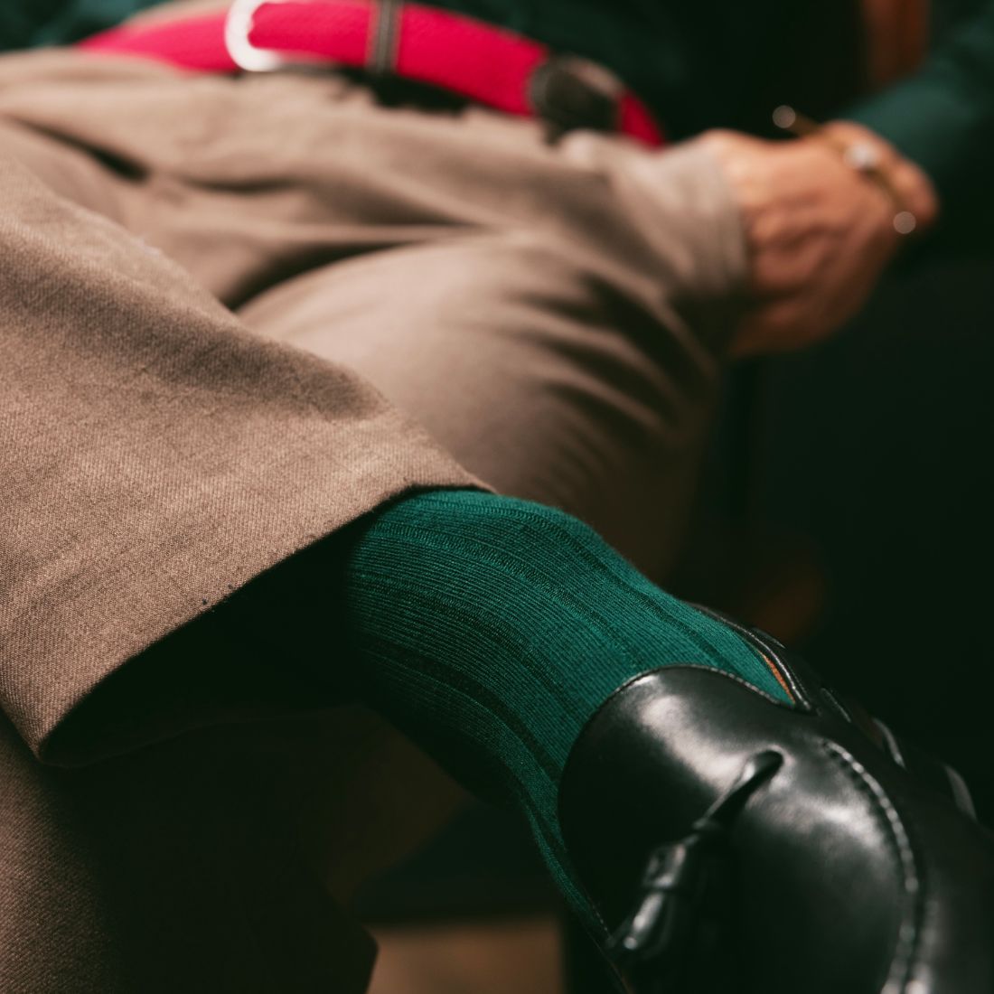 Racing Green Bamboo Socks (Comfort Cuff) Socks Swole Panda