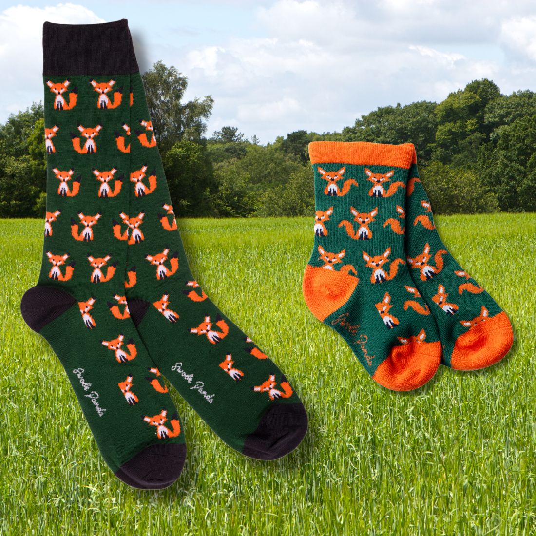 Fox Matching Bamboo Socks (Adult & Child) Socks Swole Panda UK 4-7 (US 5-7.5 / EU 37-40) 2-3 YEARS