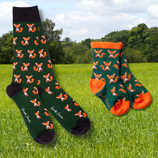 Fox Matching Bamboo Socks (Adult & Child) Socks Swole Panda UK 4-7 (US 5-7.5 / EU 37-40) 2-3 YEARS