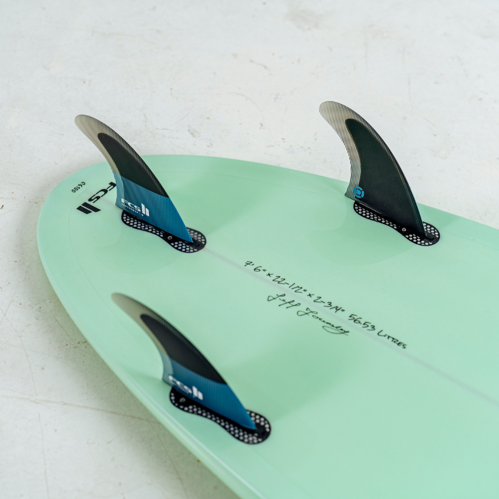 7' 6 Heritage Retro Mini Mal Surfboard in Gloss Tint Mid Length Mini Mal Circle One Surf