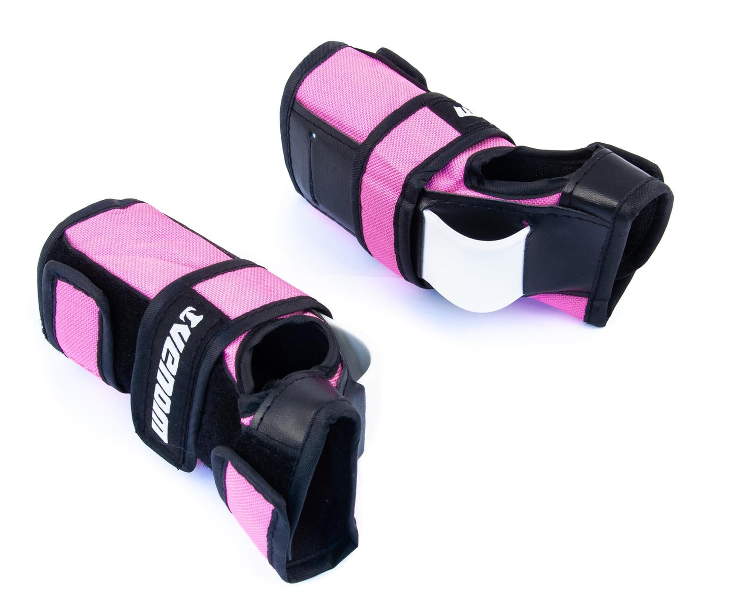 Venom Triple Knee/Elbow/Wrist Pad Set - Pink White Pads Venom Skateboards