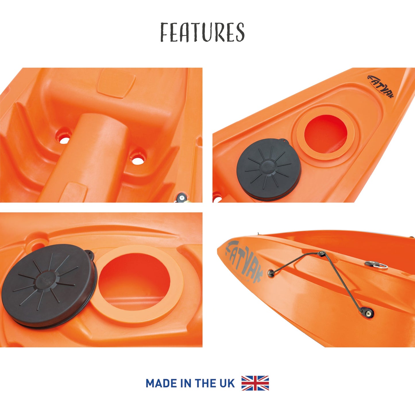 Kaafu Solo Fishing Kayak | Plastic Neutral | Orange | Complete Package