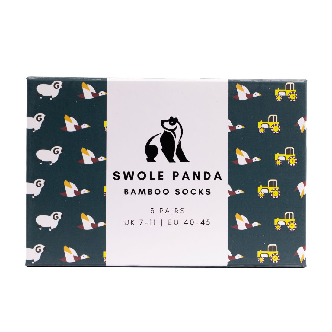 Farm Sock Box - 3 Pairs of Bamboo Socks (His) Sock Gift Box Swole Panda