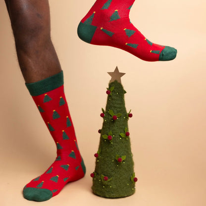 Christmas Tree Bamboo Socks Socks Swole Panda