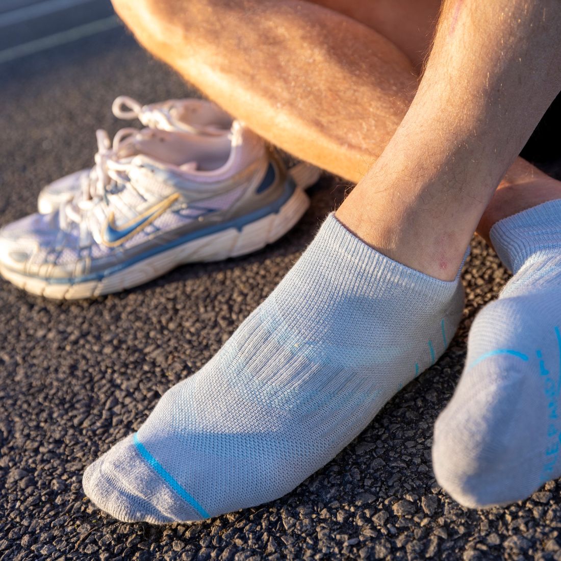 Grey Performance Trainer Socks Socks Swole Panda