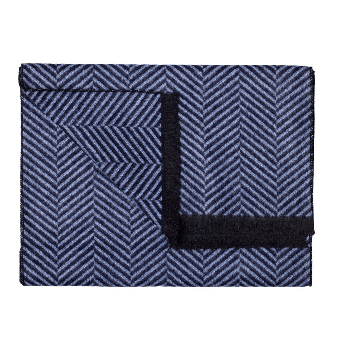 Blue Herringbone Bamboo Scarf Scarves Swole Panda