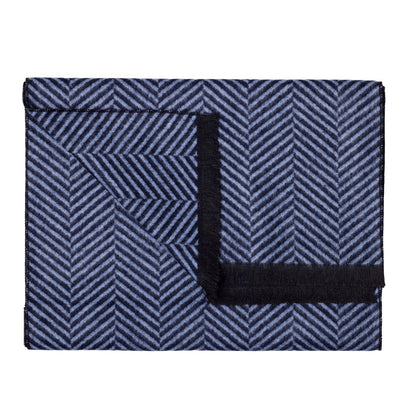 Blue Herringbone Bamboo Scarf Scarves Swole Panda