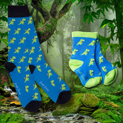 T-Rex Matching Bamboo Socks (Adult & Child) Socks Swole Panda UK 4-7 (US 5-7.5 / EU 37-40) 2-3 YEARS