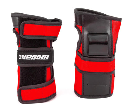 Venom Triple Knee/Elbow/Wrist Pad Set - Red Black Pads Venom Skateboards