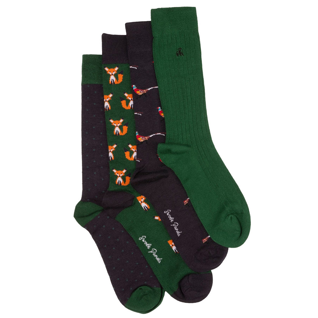 Fox & Pheasant Bamboo Sock Bundle - Four Pairs Sock Gift Box Swole Panda