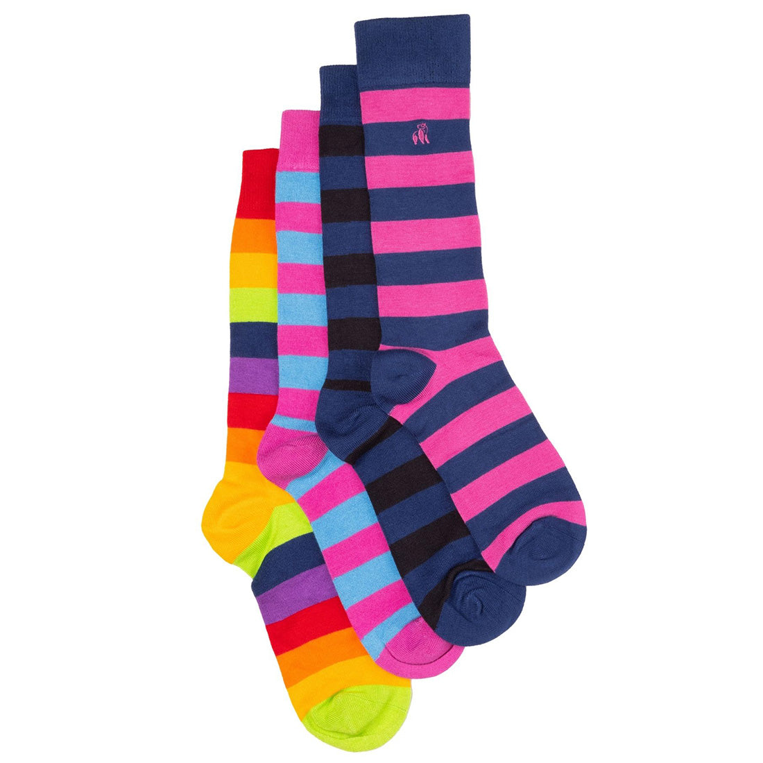 Pride Stripe Bamboo Sock Bundle - Four Pairs Sock Gift Box Swole Panda