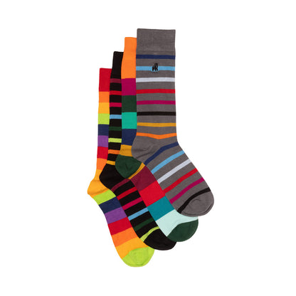 Narrow Stripe Sock Bundle - Four Pairs Sock Gift Box Swole Panda