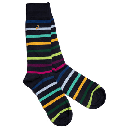 Narrow Stripe Sock Bundle - Four Pairs Sock Gift Box Swole Panda