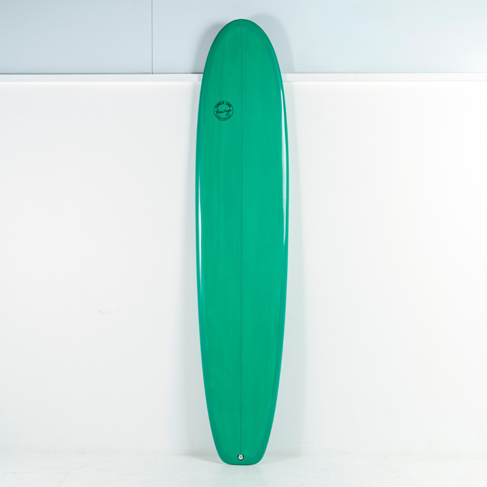 9' 1 Heritage Square Tail Retro Longboard Gloss Tint Longboard Circle One Surf Bottle Green