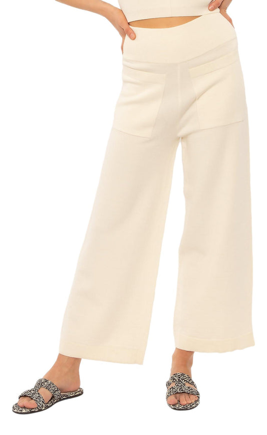 Amuse Society Mission Sweater Knit pant / vintage white ladies trousers Amuse