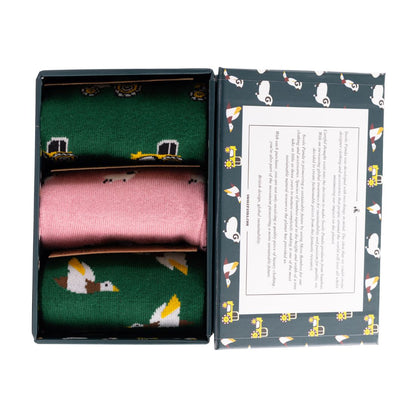 Farm Sock Box - 3 Pairs of Bamboo Socks (His) Sock Gift Box Swole Panda