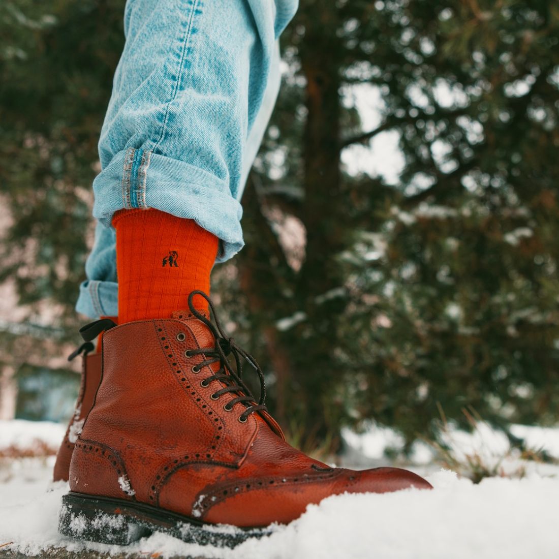 Classic Red Bamboo Socks (Comfort Cuff) Socks Swole Panda