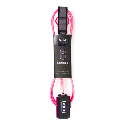 Ocean & Earth 6’0 Sunset Surfboard Leash Pink Surf Leash Ocean & Earth 6'0 Pink