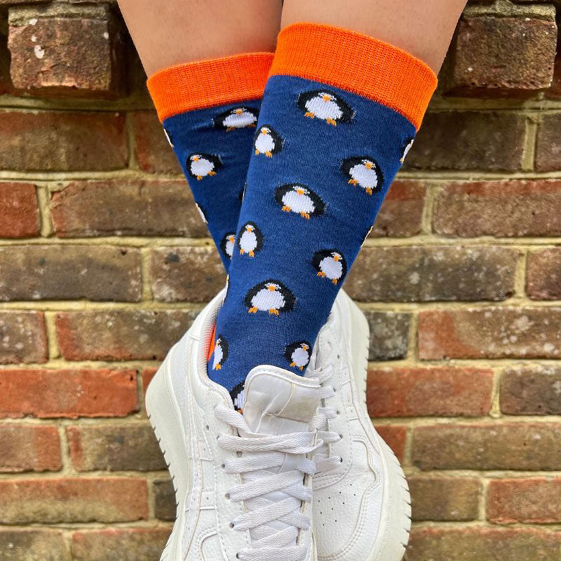 Navy Penguin Bamboo Socks Socks Swole Panda
