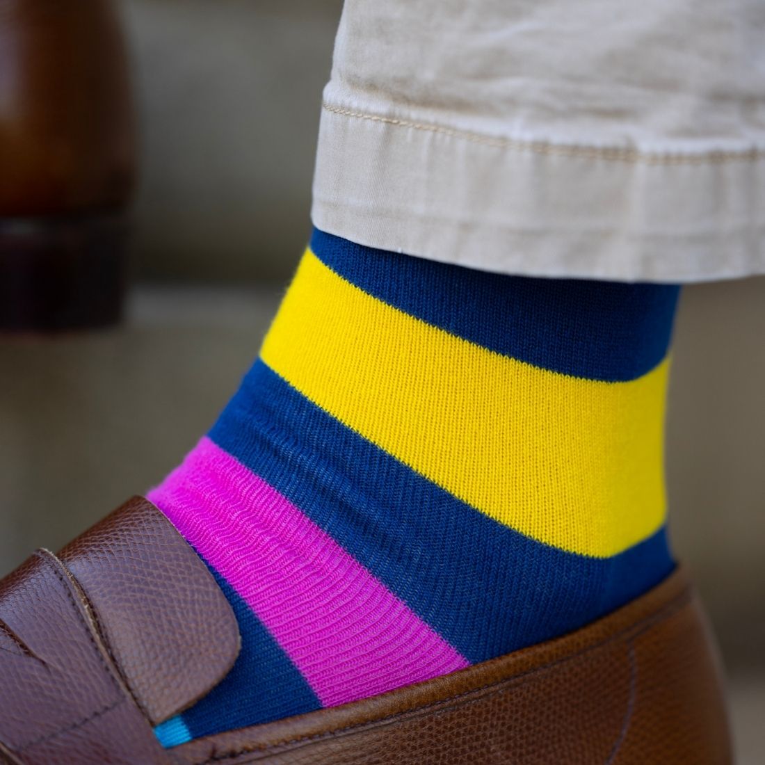 Neon Stripe Bamboo Socks Socks Swole Panda