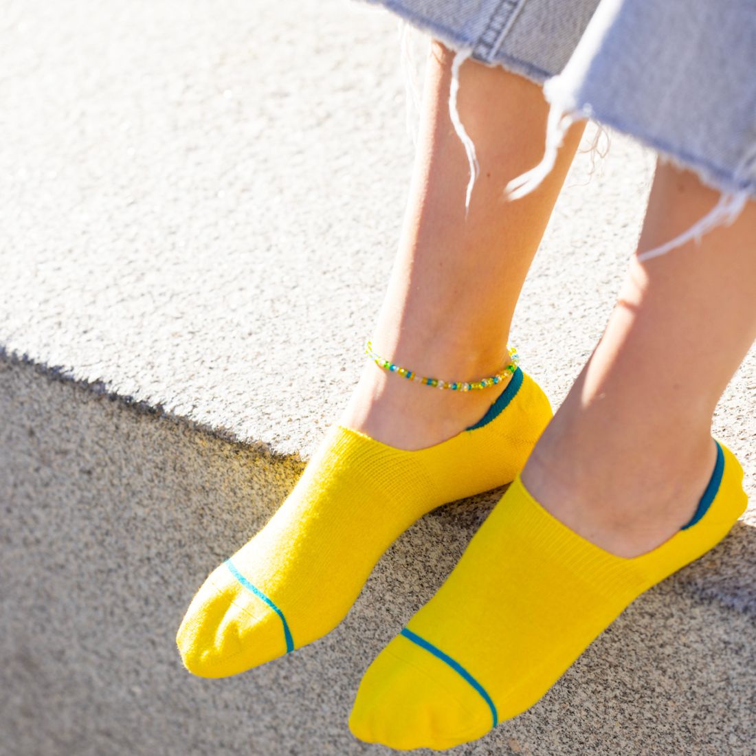 Neon Yellow "No-Show" Bamboo Socks Socks Swole Panda
