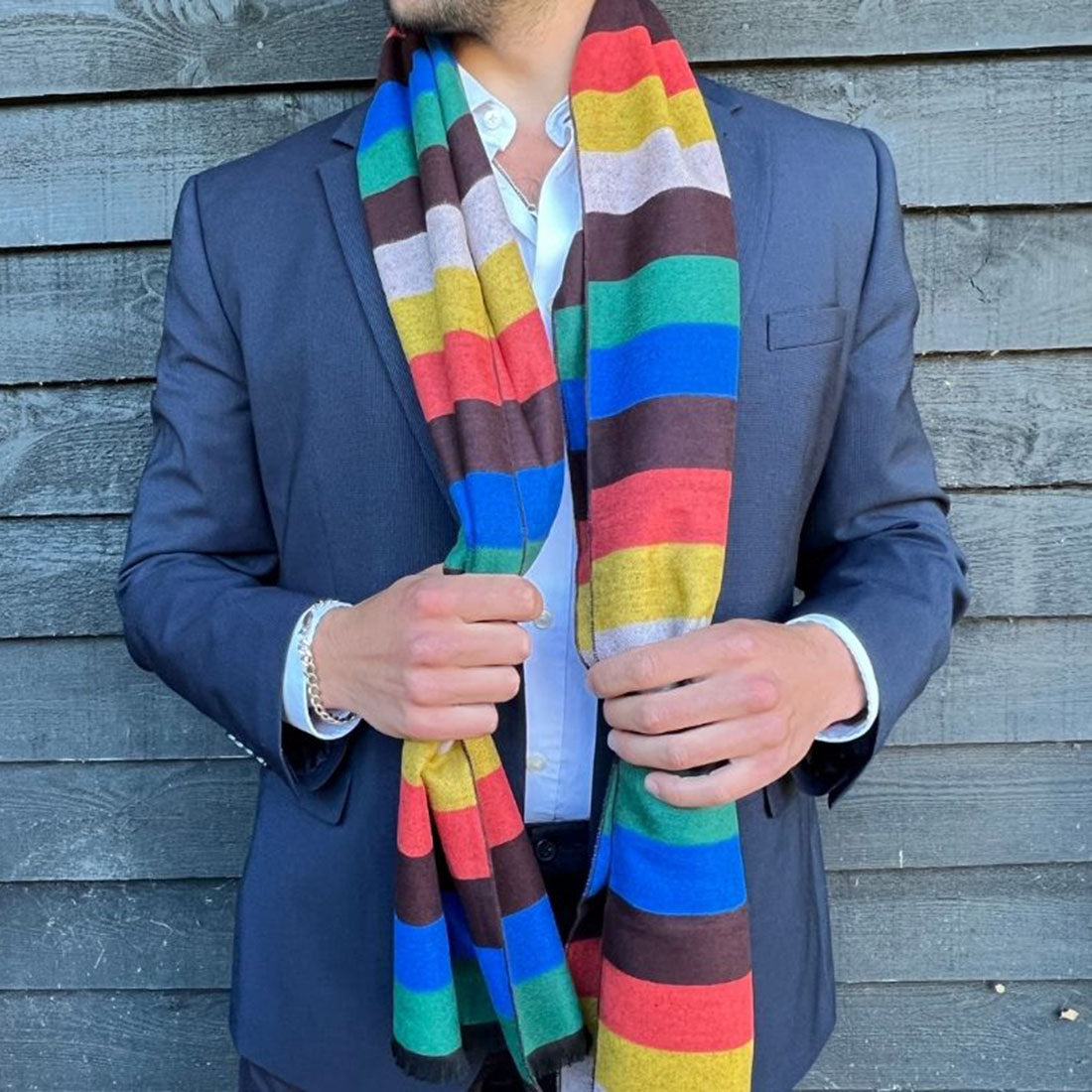 Block Stripe Bamboo Scarf Scarves Swole Panda