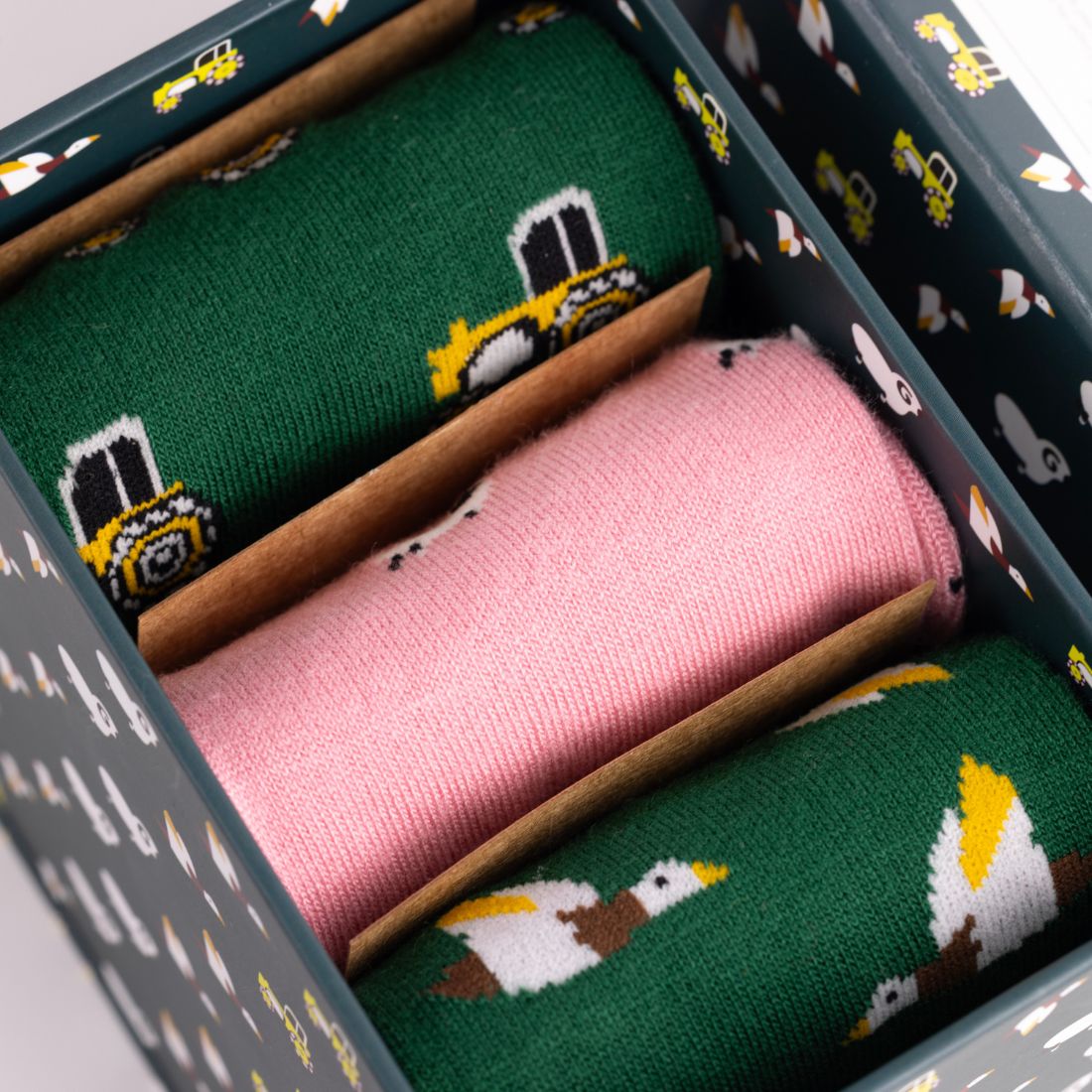 Farm Sock Box - 3 Pairs of Bamboo Socks (His) Sock Gift Box Swole Panda