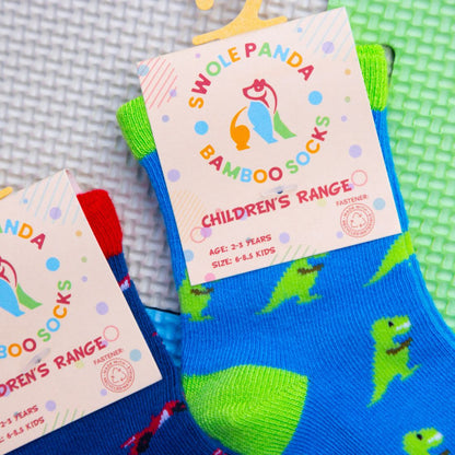 Children's T-Rex Bamboo Socks Socks Swole Panda