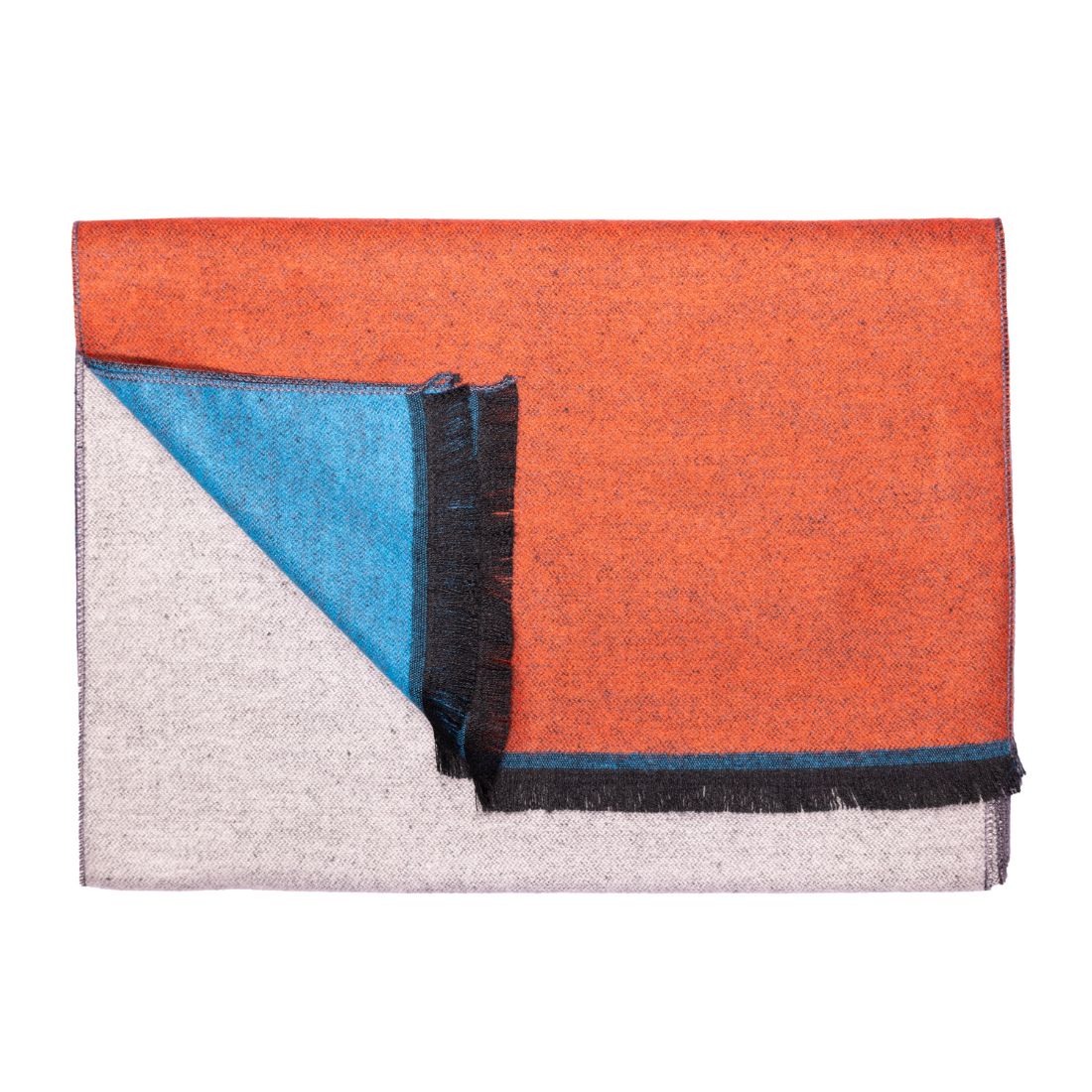 Orange, Blue & Grey Stripe Bamboo Scarf Scarves Swole Panda