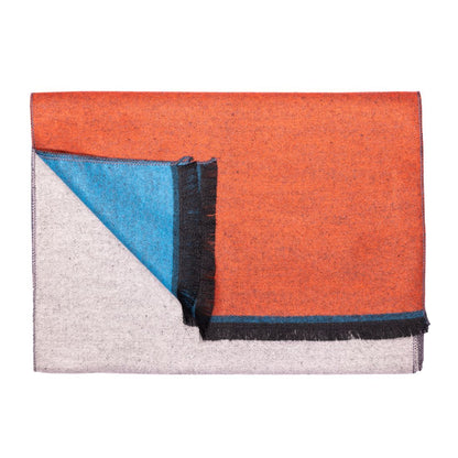 Orange, Blue & Grey Stripe Bamboo Scarf Scarves Swole Panda
